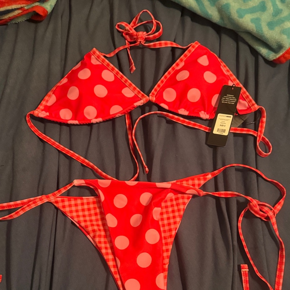 Fashion Nova Red Polka Dot Bikini
